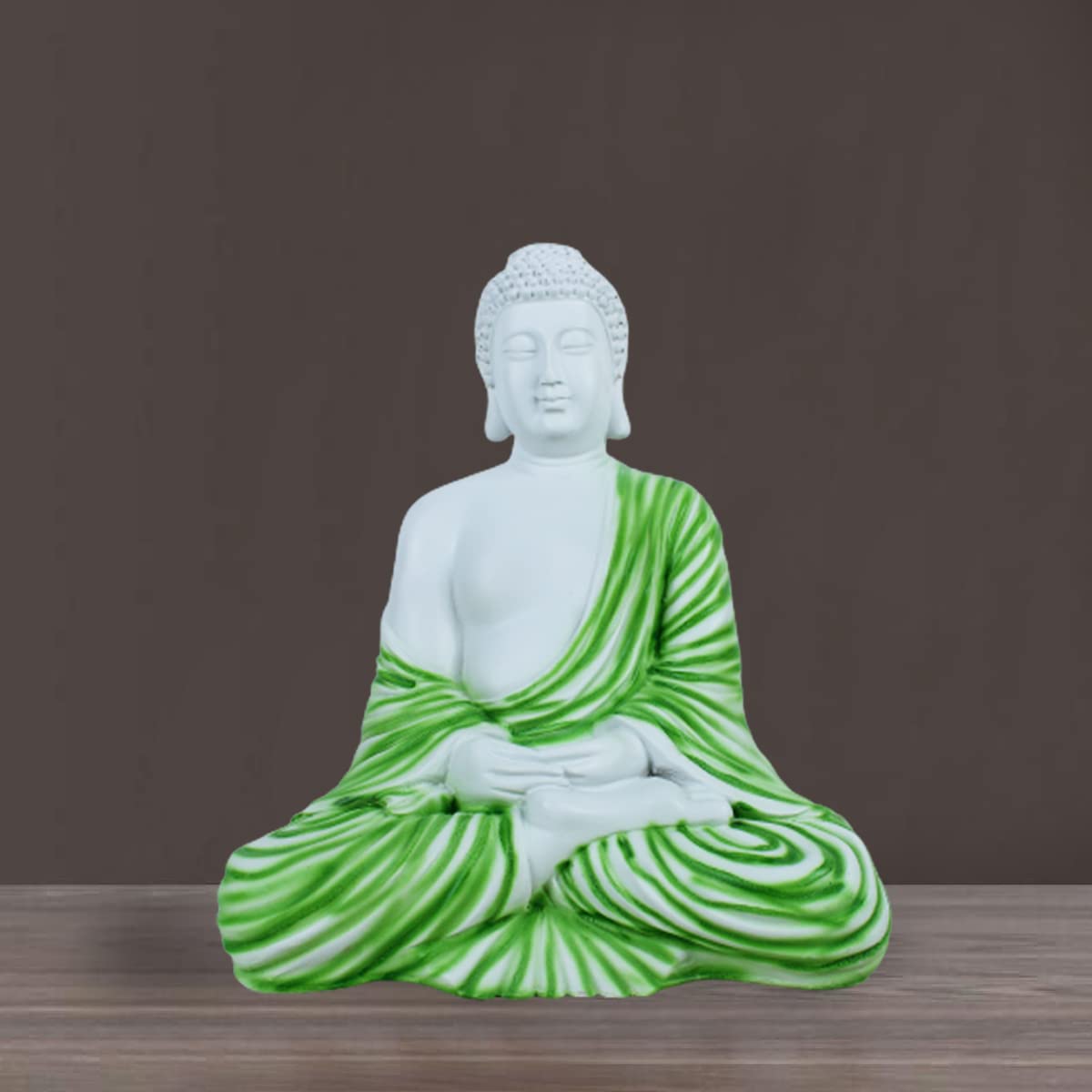 Our Green Window 14 inch Buddha Statue for Home and Garden Decoration (Green)