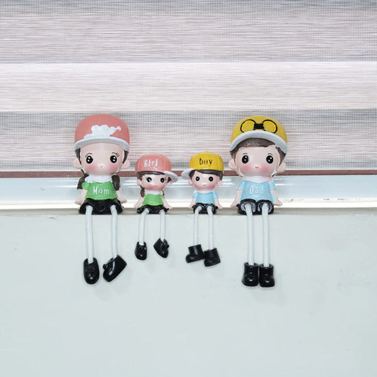 (Set of 4) Family with Hanging Legs for Home Decoration.