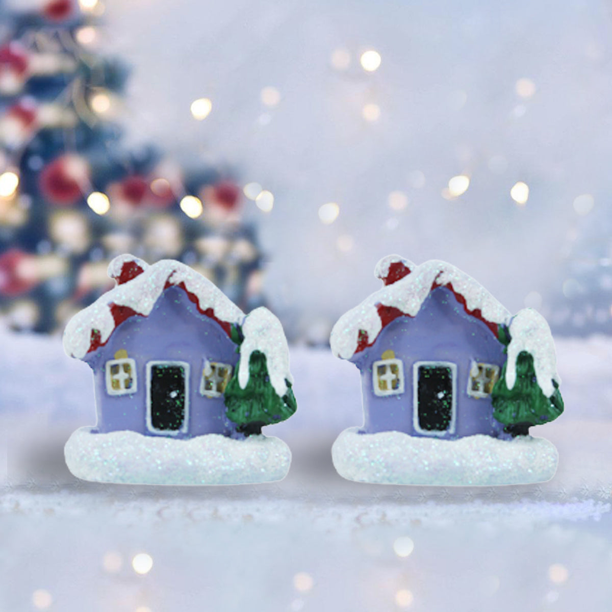 Miniature toys Set of 2 Snow House (Miniature Fairy Garden Accessoriesfor DIY tray garden Plant Décor)