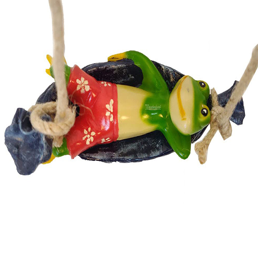 Wonderland Frog on hammock hanging statue | Home & Garden Decor by Wonderland | Kids room, Garden ornamnets, Gifting | Hanging Decoration | Material Resin | Size 8 Inches