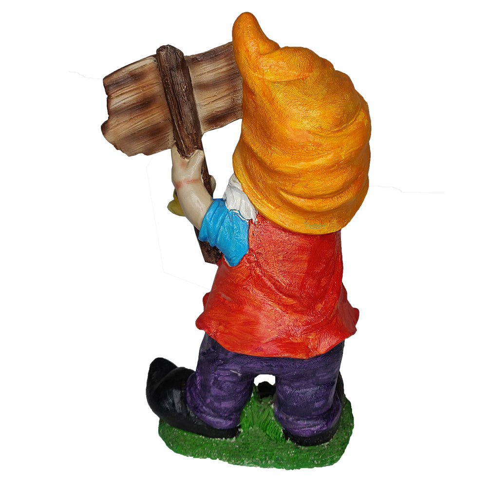 Wonderland Cute Welcome gnome Statue | Material Resin | Height 15.7 Inches | Garden Decor, Garden Decoration, Garden Statue, Garden Welcome Statue, Balcony Decoration