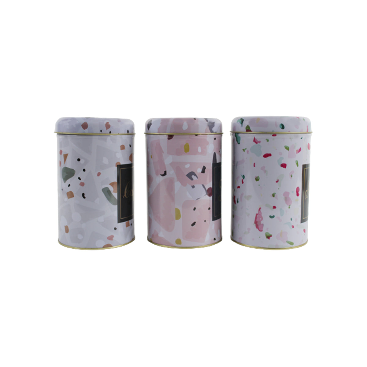 (Set of 3) Floral print Tea, coffee and sugar storage container