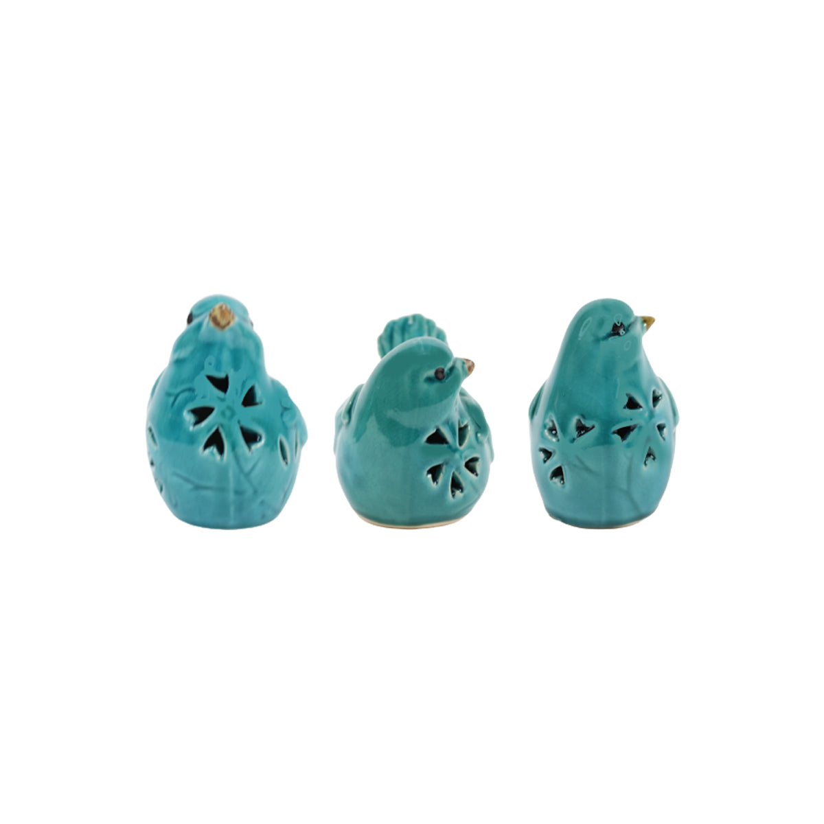 Wonderland Imported Sea green Ceramic Birds (Set of 3)