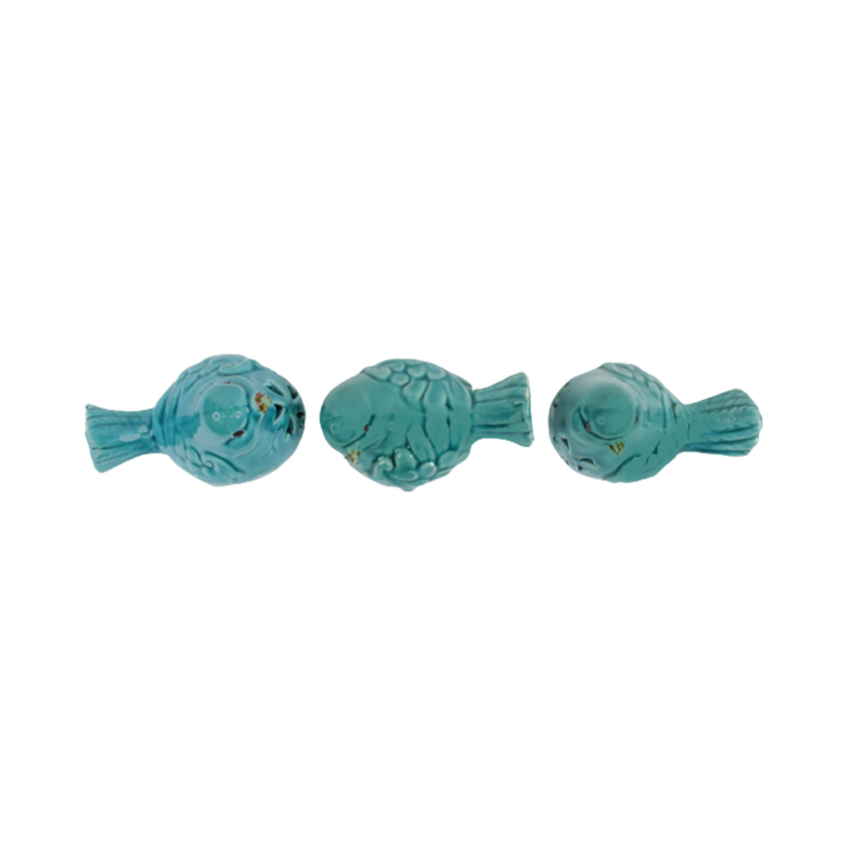 Wonderland Imported Sea green Ceramic Birds (Set of 3)