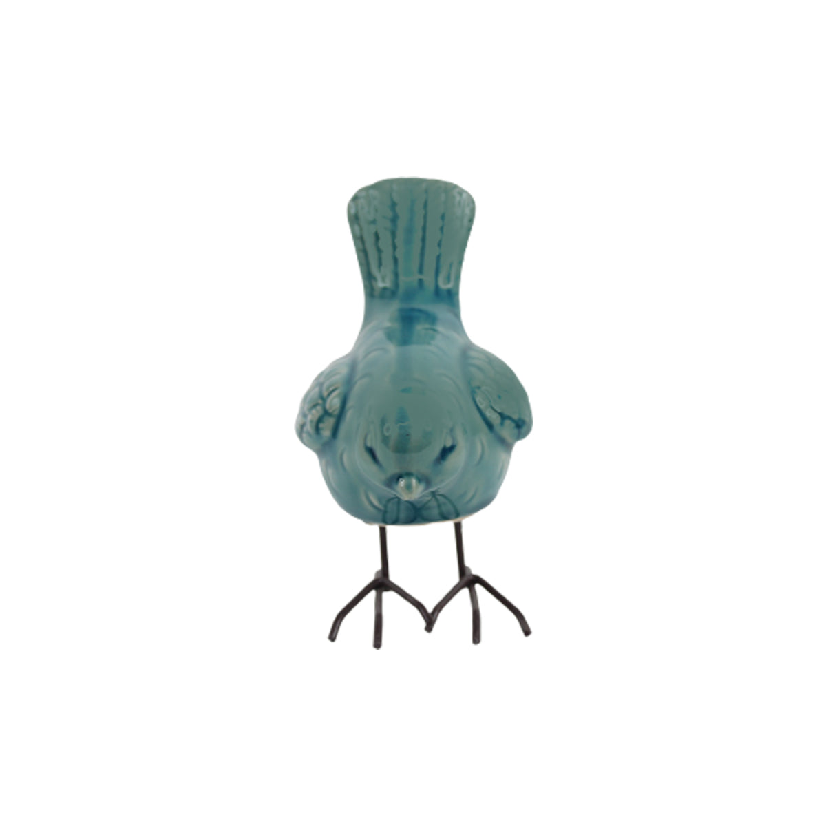 Wonderland Imported Off Sea green Ceramic Bird with legs (Set of 2)