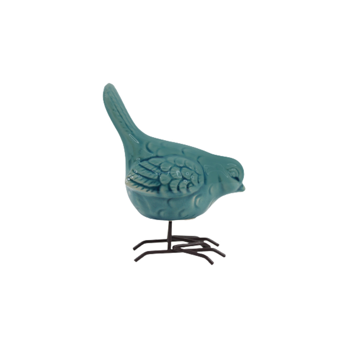 Wonderland Imported Off Sea green Ceramic Bird with legs (Set of 2)