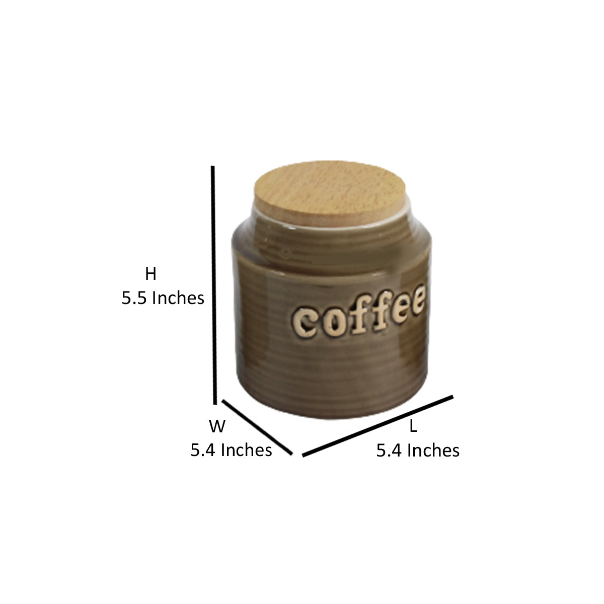 Wonderland Imported Ceramic Tea,sugar and coffee container with rubber tight wooden Lid (Set of 3)