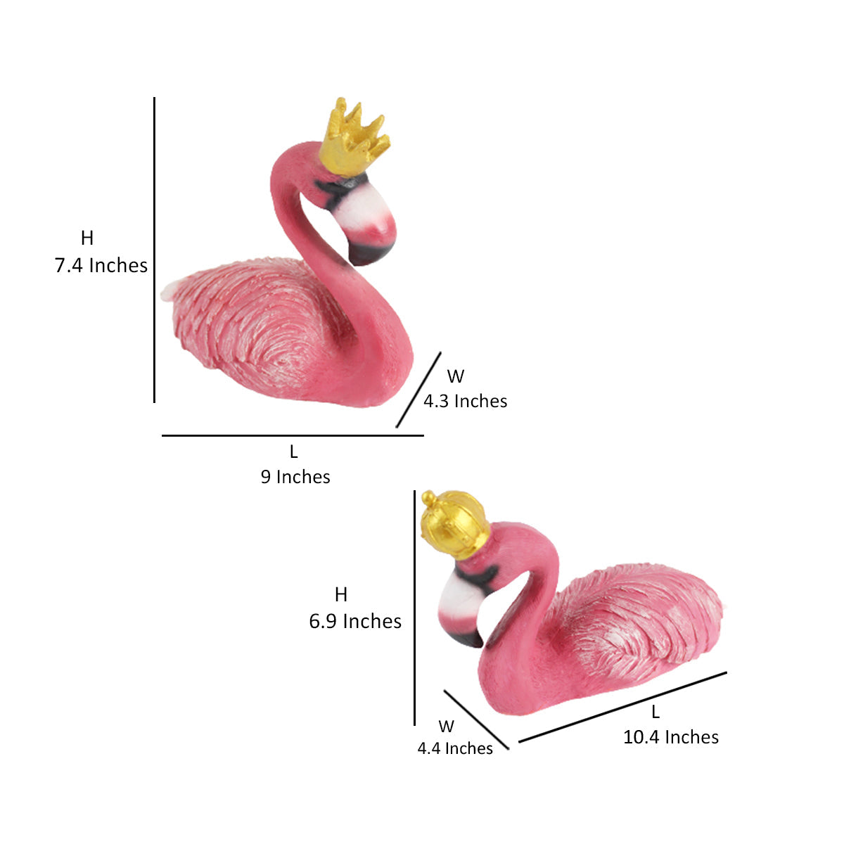 Wonderland Resin Flamingo Couple for home and garden decor (Pink)