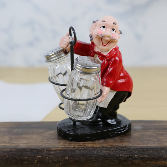 Imported resin Salt and pepper red jacket Chef