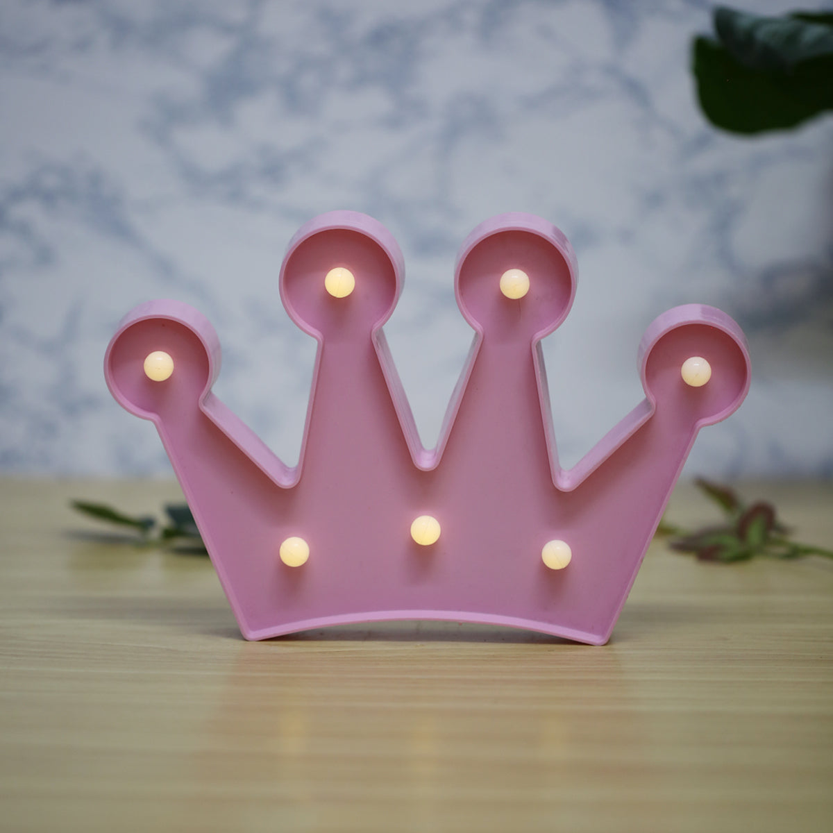 Crown LED wall light-Pink for kids room night light (Hole at the back)