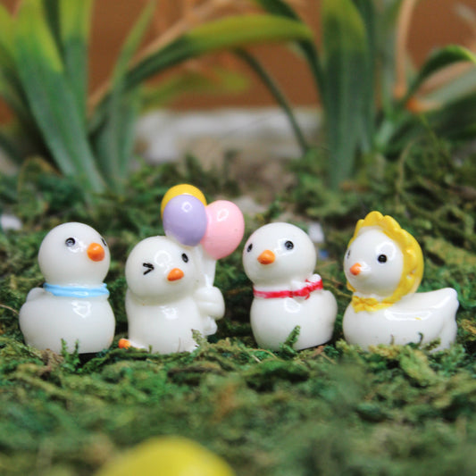 Wonderland imported miniatures ( pack of 4 ) cute baby ducks in white