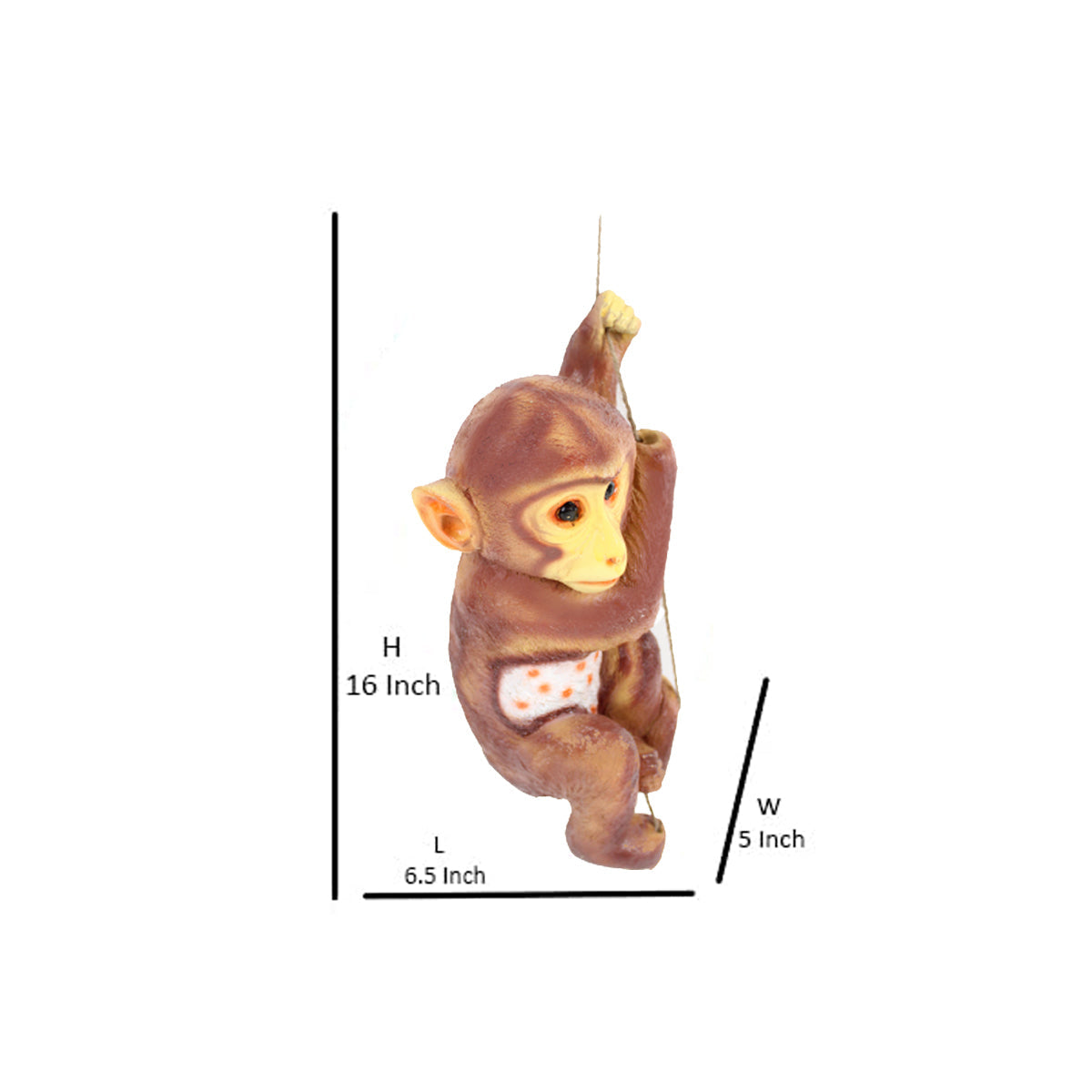 Wonderland hanging swing  Monkey on Rope for Garden Decoration  ( dark brown)|Garden décor|Outdoor Decor