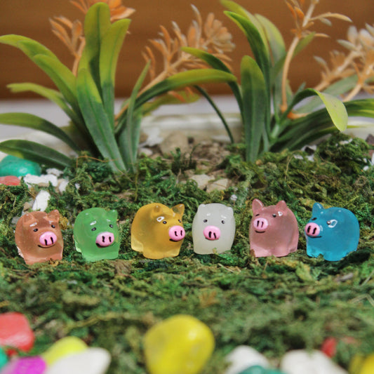 Wonderland imported miniatures ( pack of 6 ) glow pig