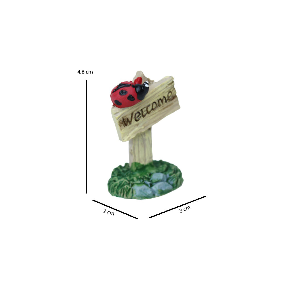 Miniature Toys : (Set of 4) Ladybug on Sign Board