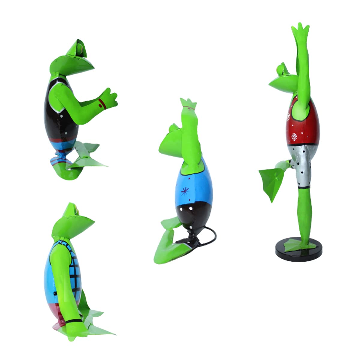 Our Green Window (Set of 4) Metal Yoga Frogs for Home and Garden Decoration