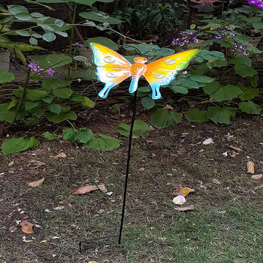 Butterfly Metal Stick for Garden Decoration (Yellow)