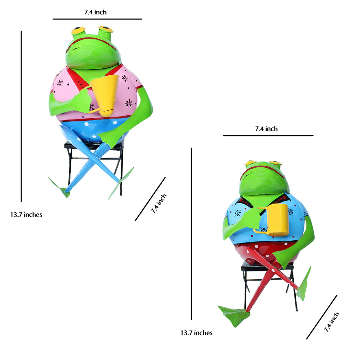 (Set of 2) Gossip Frogs on Chair Garden for Garden Decoration