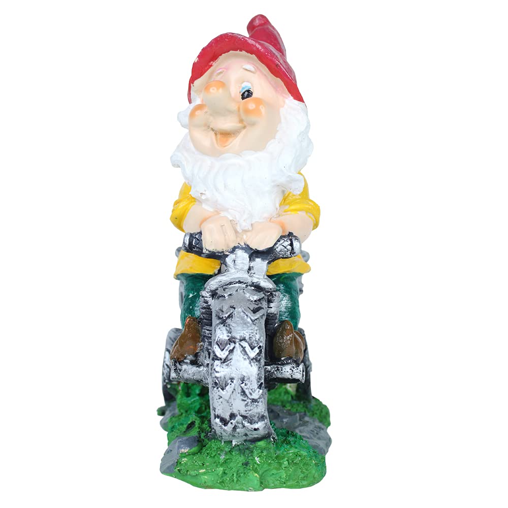 Dwarf/Gnome Riding Bike Planter for Garden Decoration