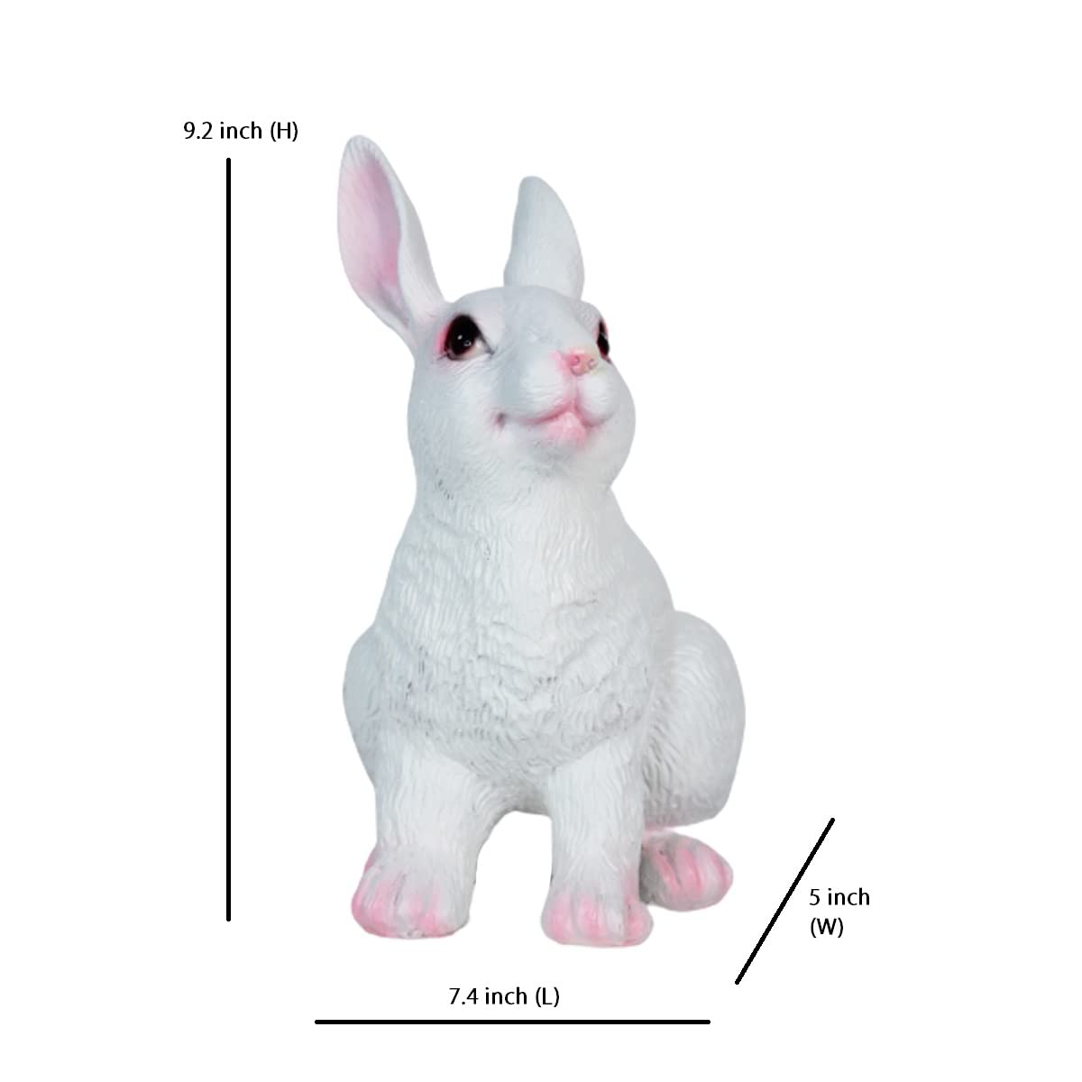 Imported Rabbit Statue for Garden Decoration (White)