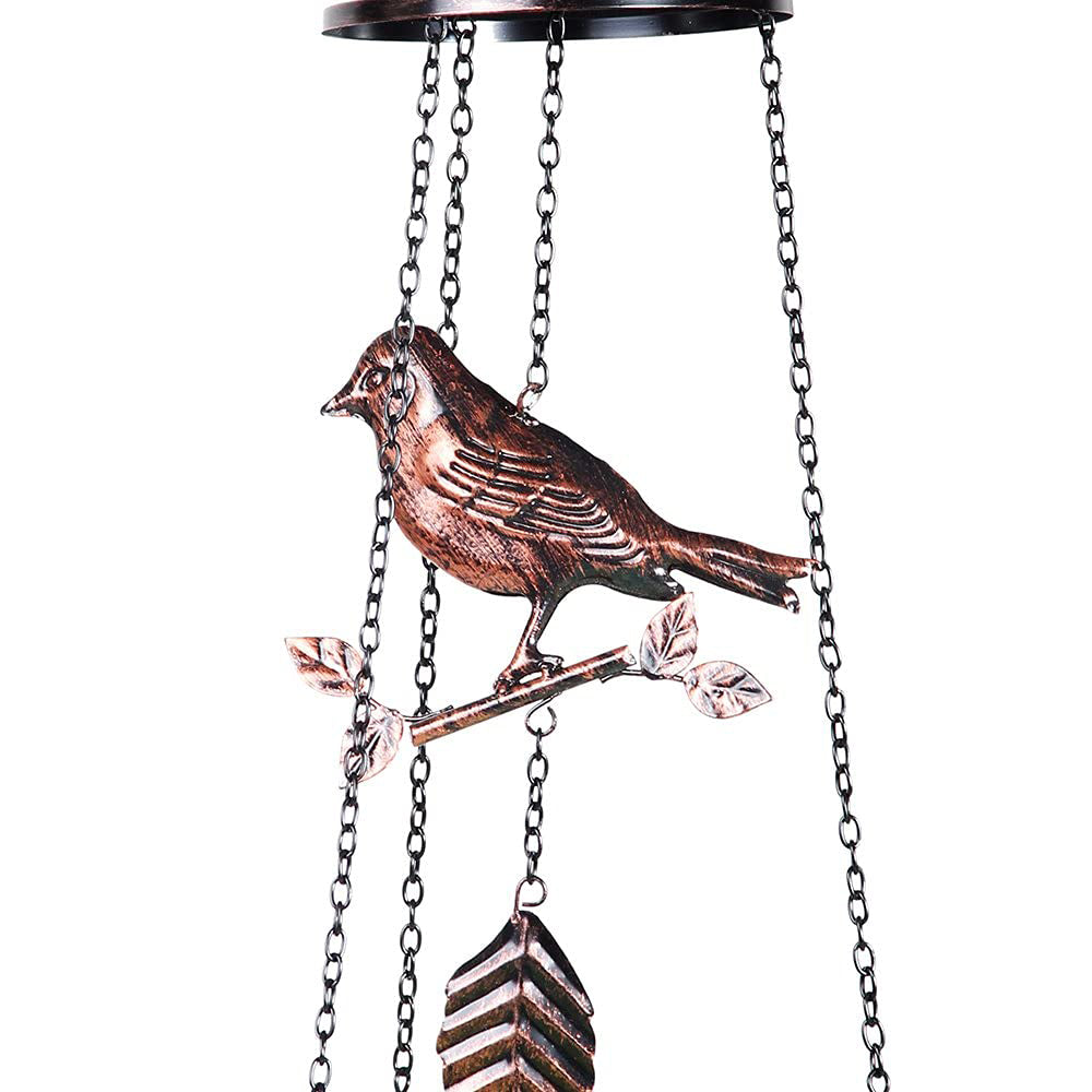 (Set of 2) Hanging Bronze Metal Bird Chime