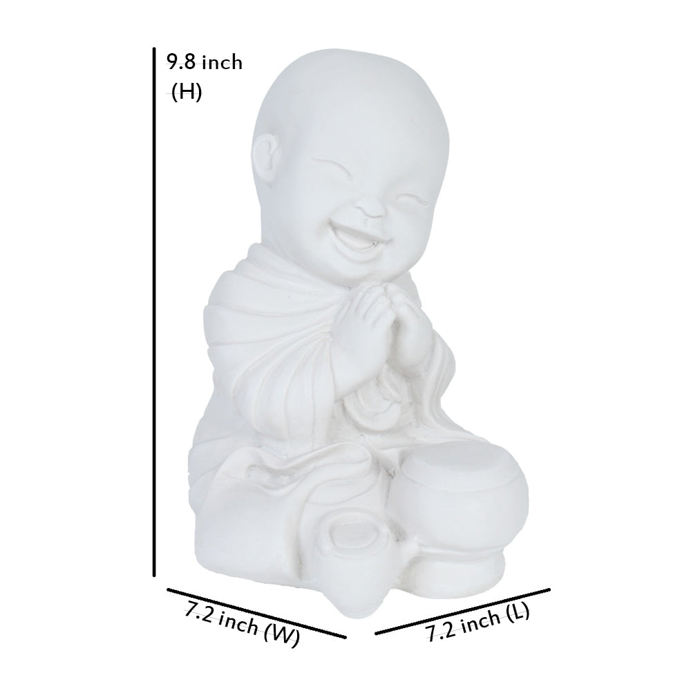 Our Green Window Big Monks Statue for Home and Garden Decoration (White)