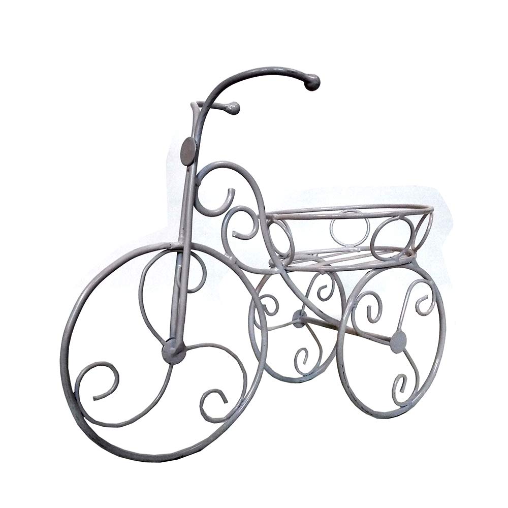 Single Basket Cycle Plant Stand for Home and Garden Decoration