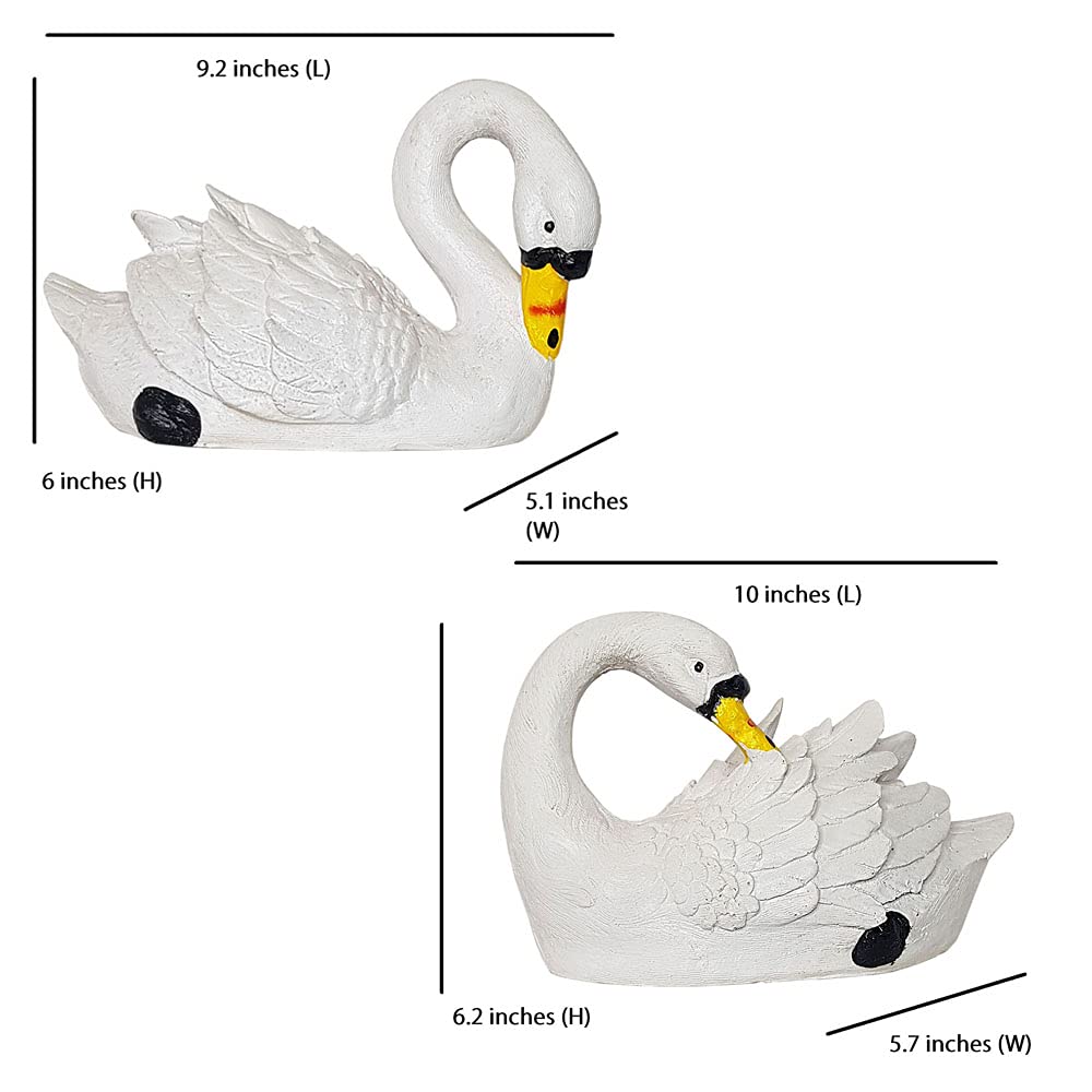 (Pack of 2) Swan Front & Back Statue for Garden Decoration