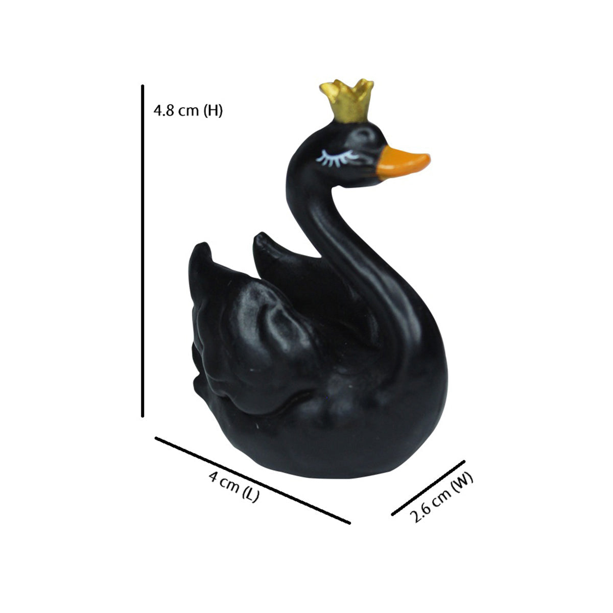 Miniature Toys : (Set of 2) Black & White Swans