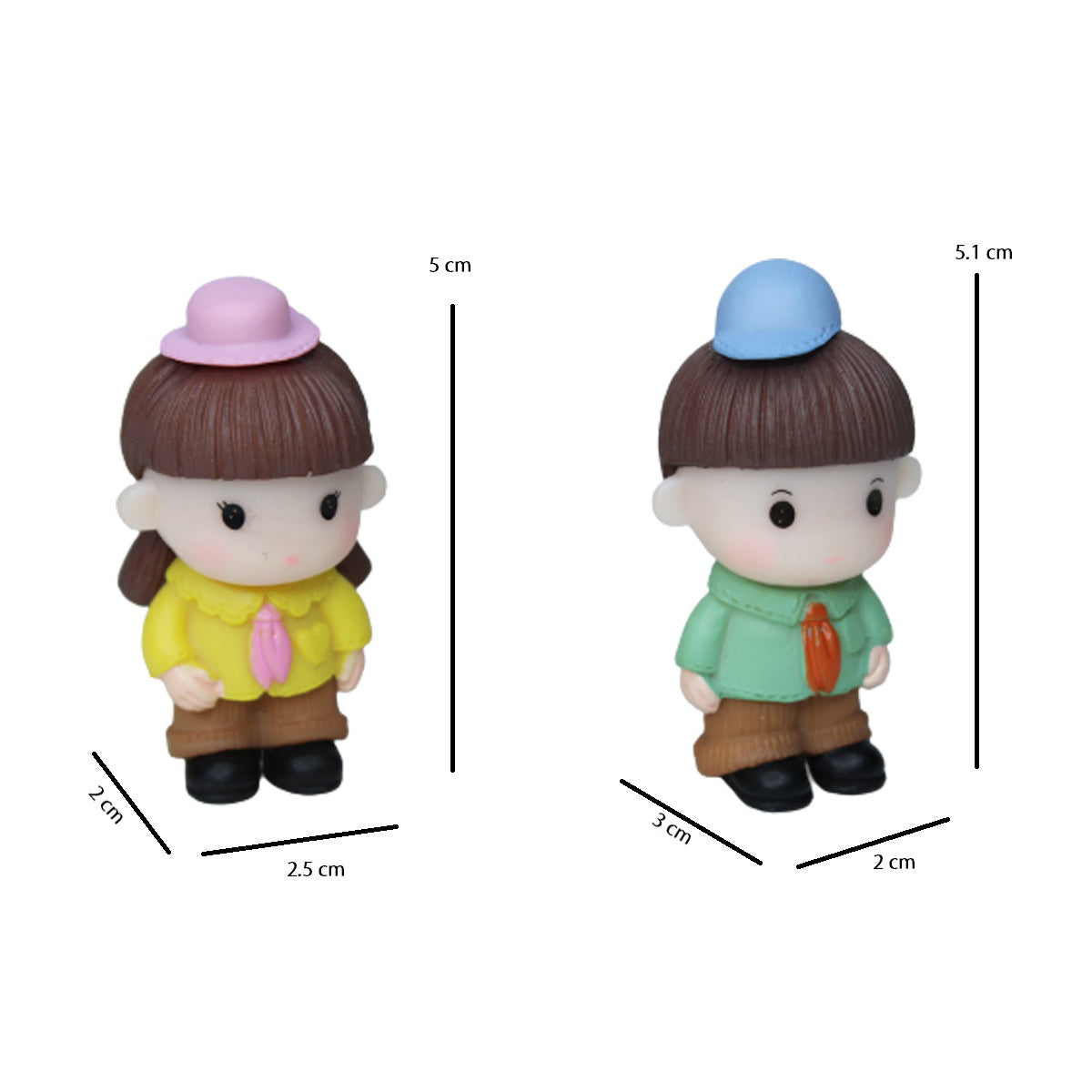 Miniature toys Set of 2 kids with cap(Miniature Fairy Garden Accessoriesfor DIY tray garden Plant Décor)