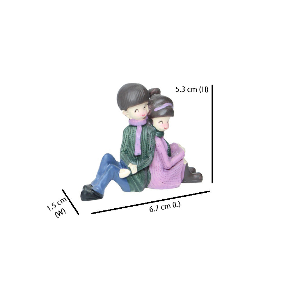 Miniature Toys : (Set of 2) Couple Sitting with Back for Fairy Garden Accessories