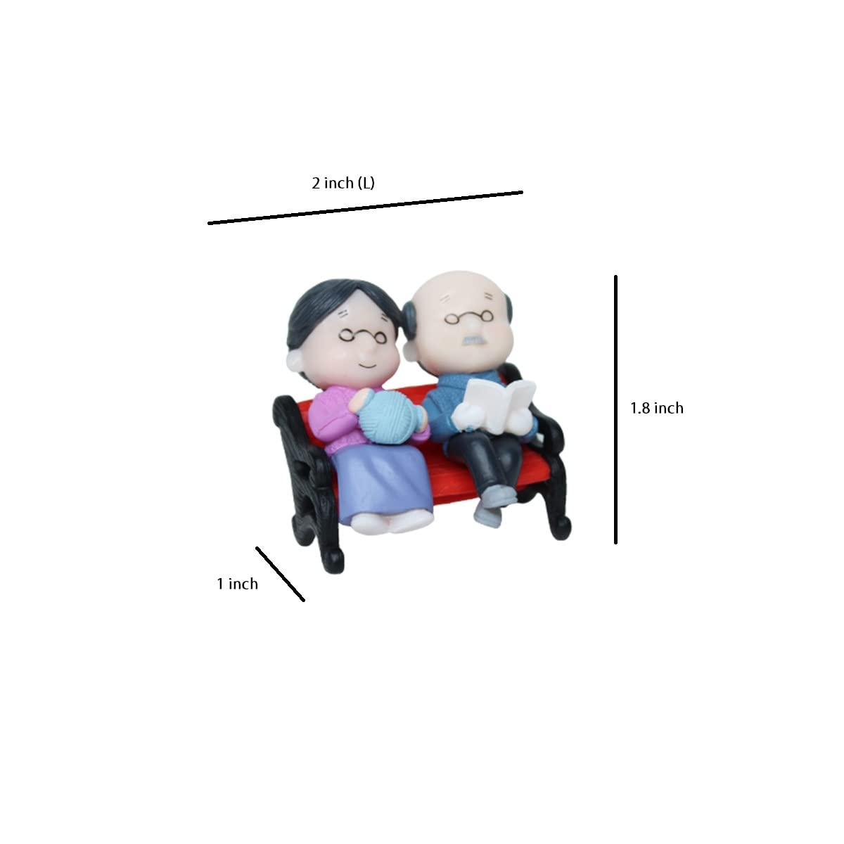 Miniature Toys : Old Couple on Bench