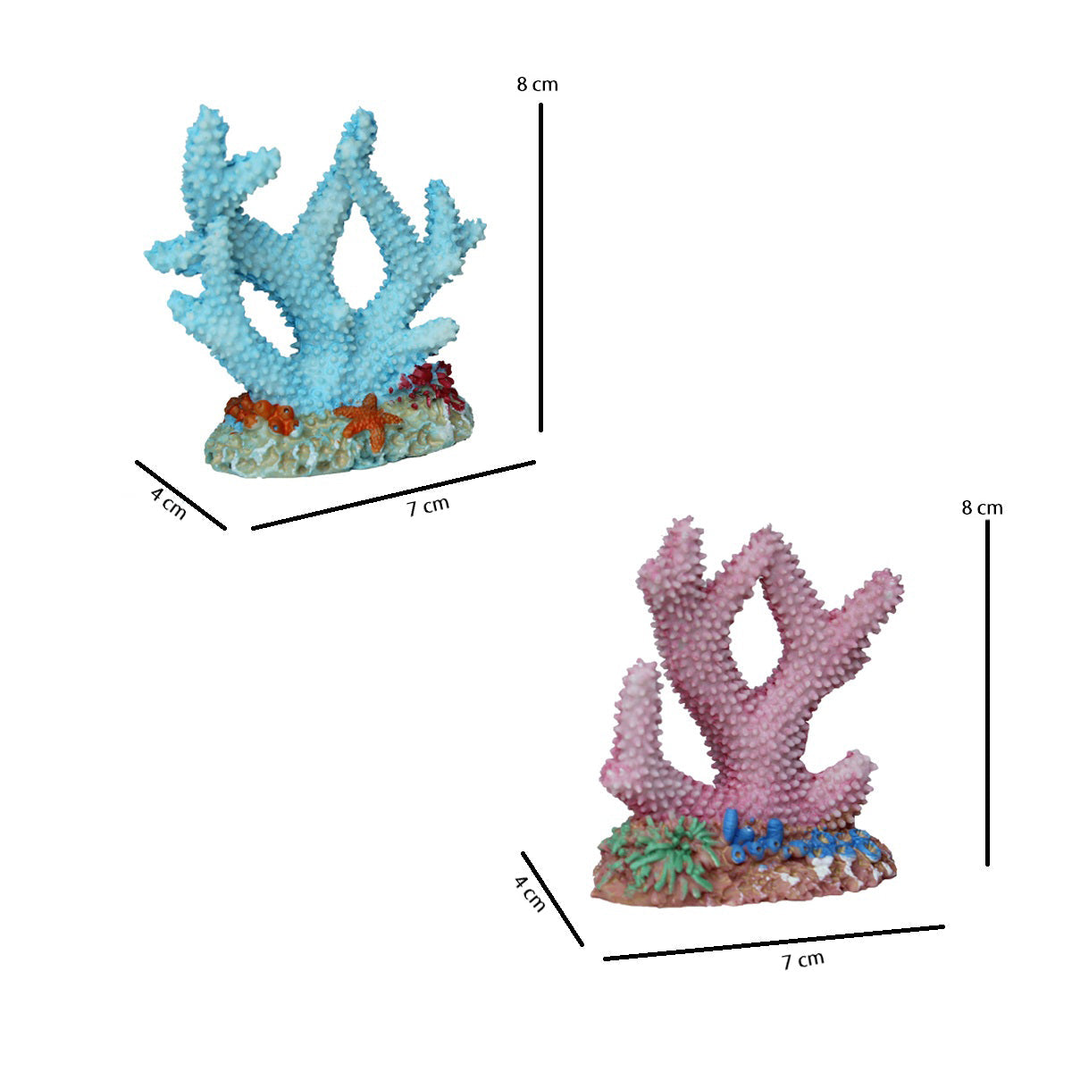 Miniature toys Set of 2 Coral (Miniature Fairy Garden Accessoriesfor DIY tray garden Plant Décor)