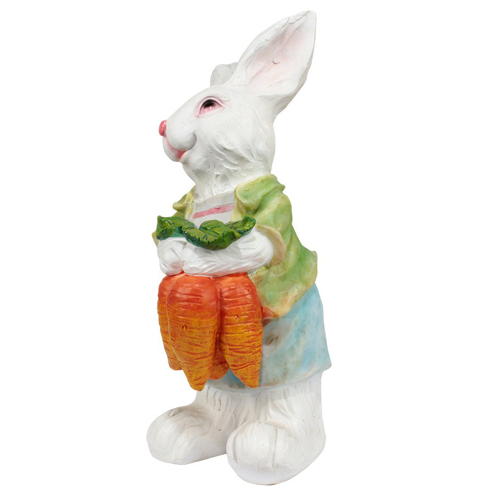 Rabbit with Carrots Statue for Garden Decoration