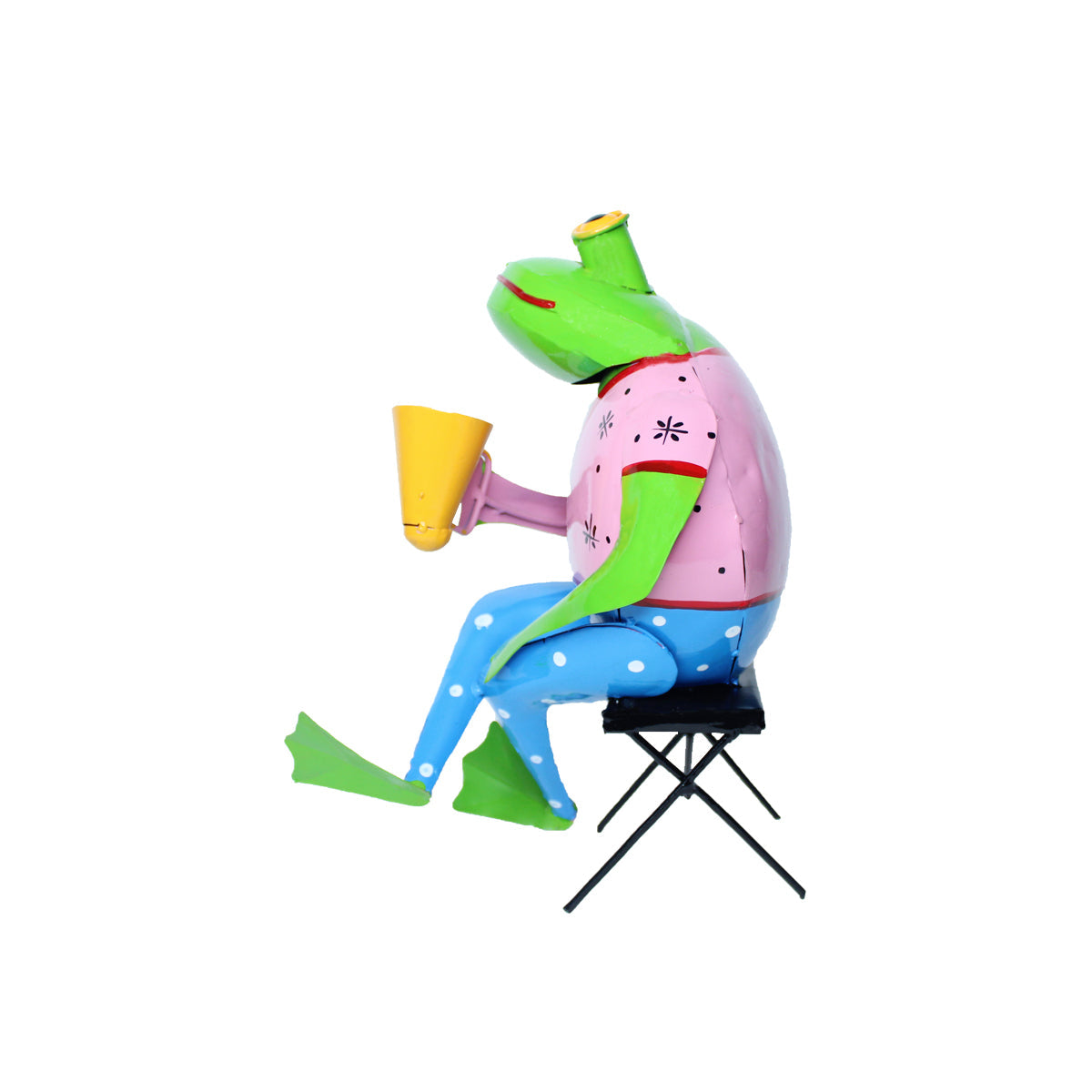 Frog on Chair for Home, Balcony and Garden Decoration (Pink)