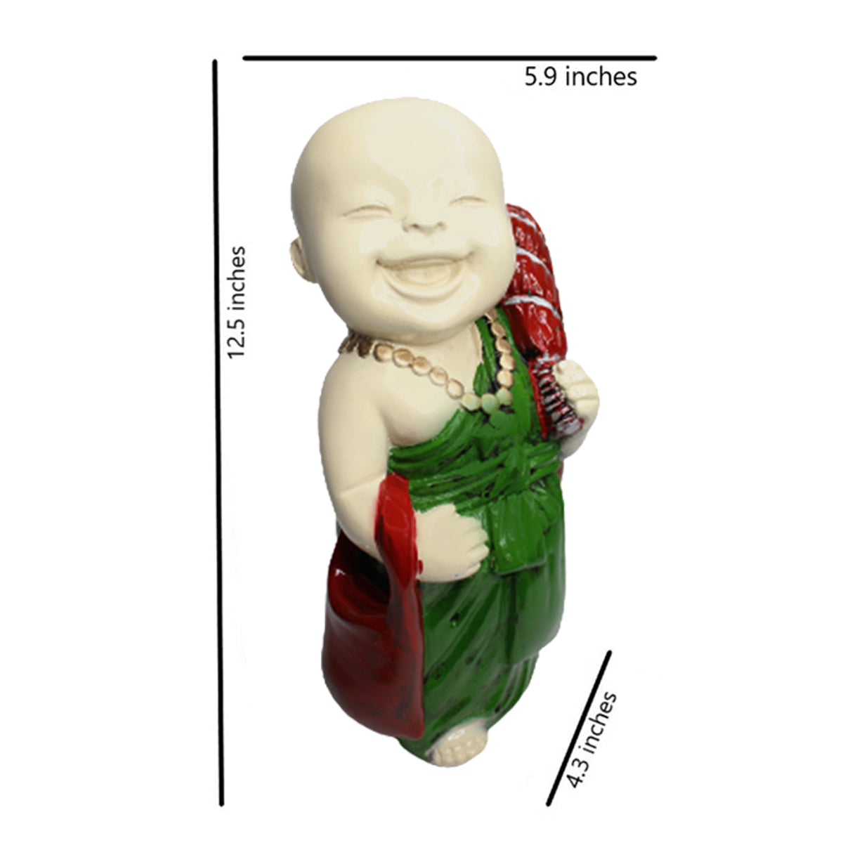 Big Monks Statue for Hoem And Garden Decoration (Green)