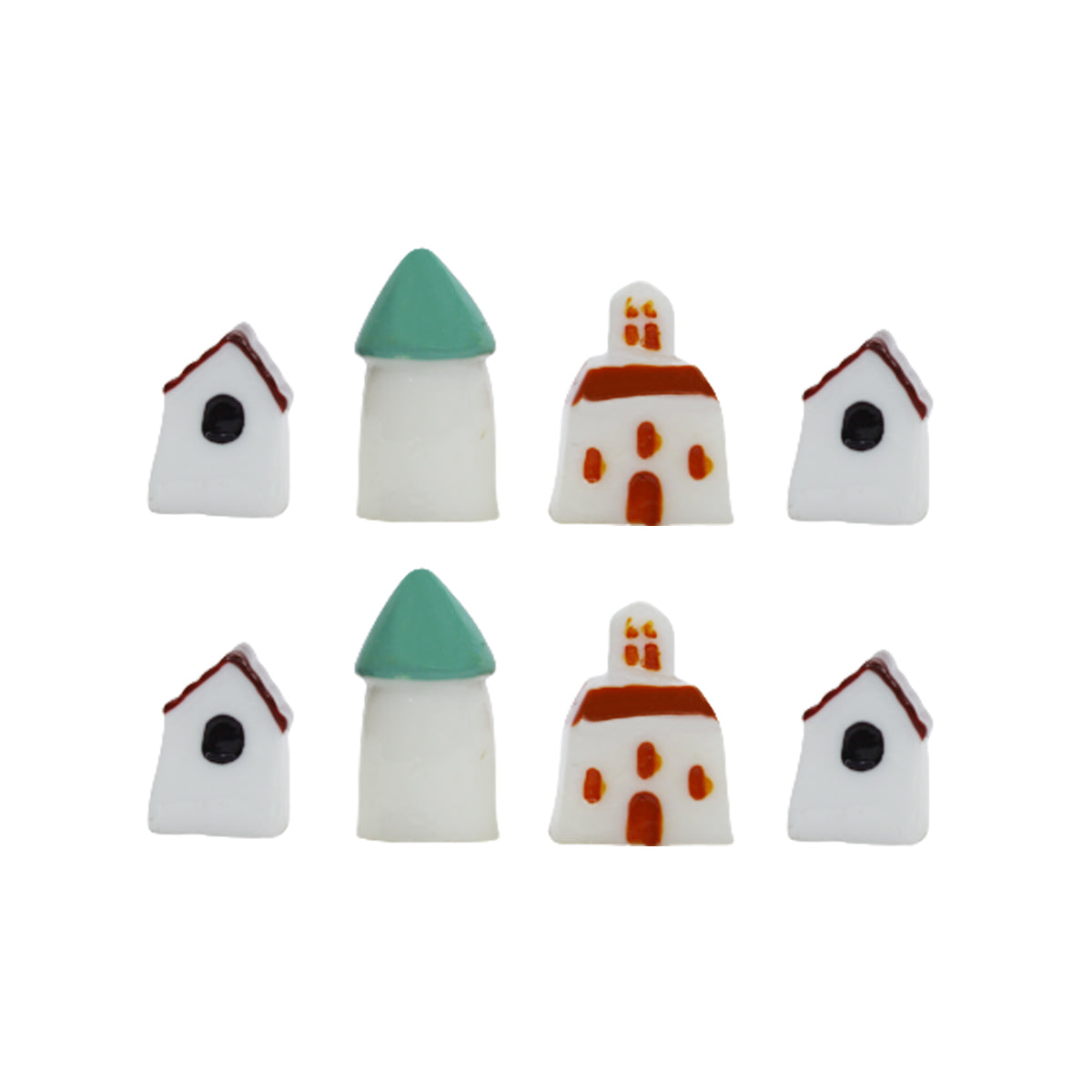 Miniature Toys : (Set of 8) Mini Houses