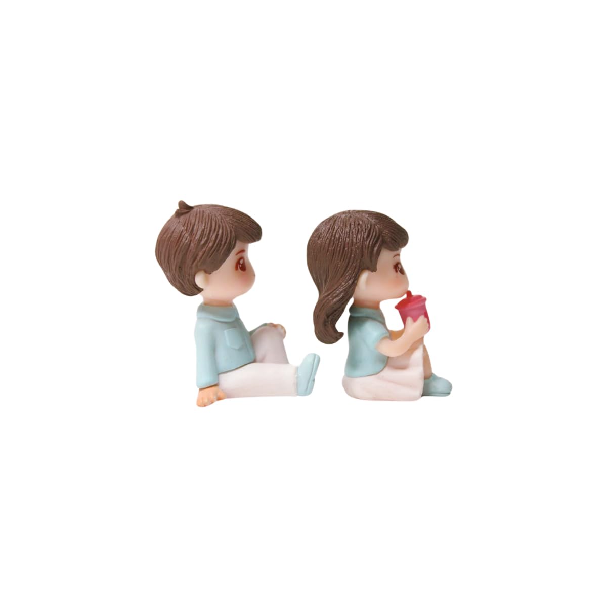 Wonderland Set of 2 Minature sitting figurine | miniature couple set