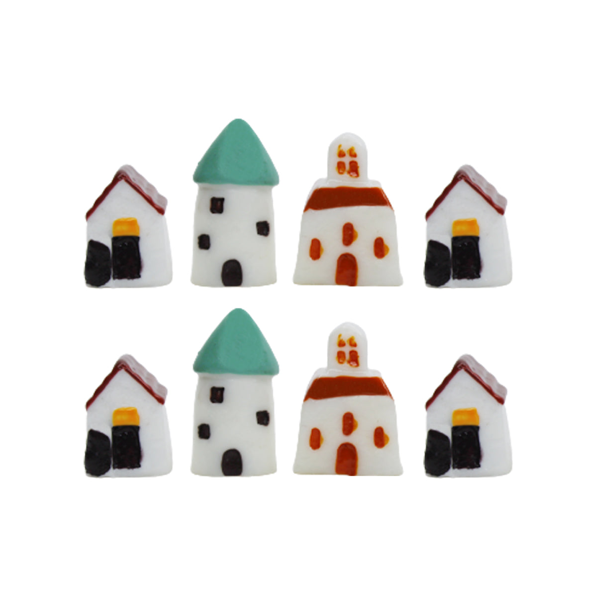 Miniature Toys : (Set of 8) Mini Houses