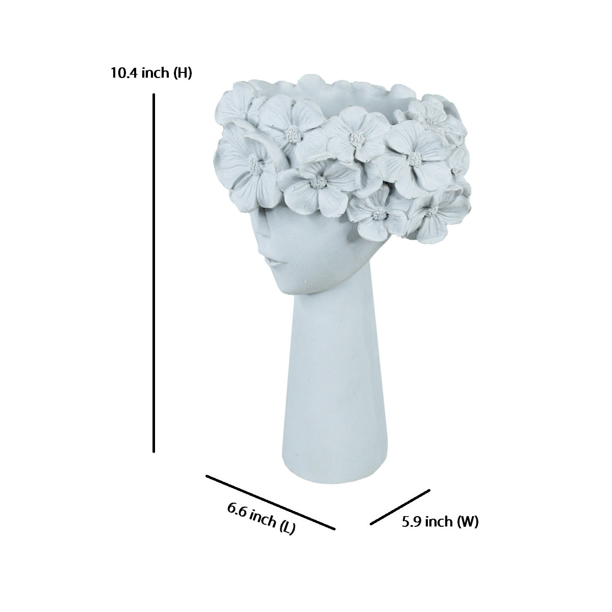 Ceramic Flower Boy Pot for Home Decoration (White)