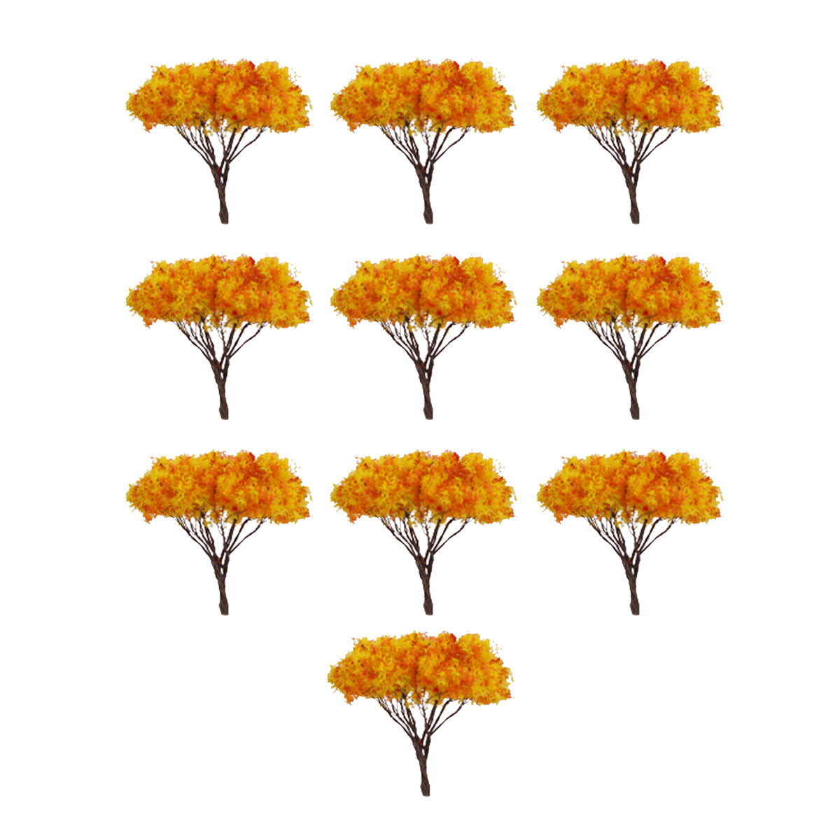 Wonderland  Miniature toys Multi Color Trees (set of 10)