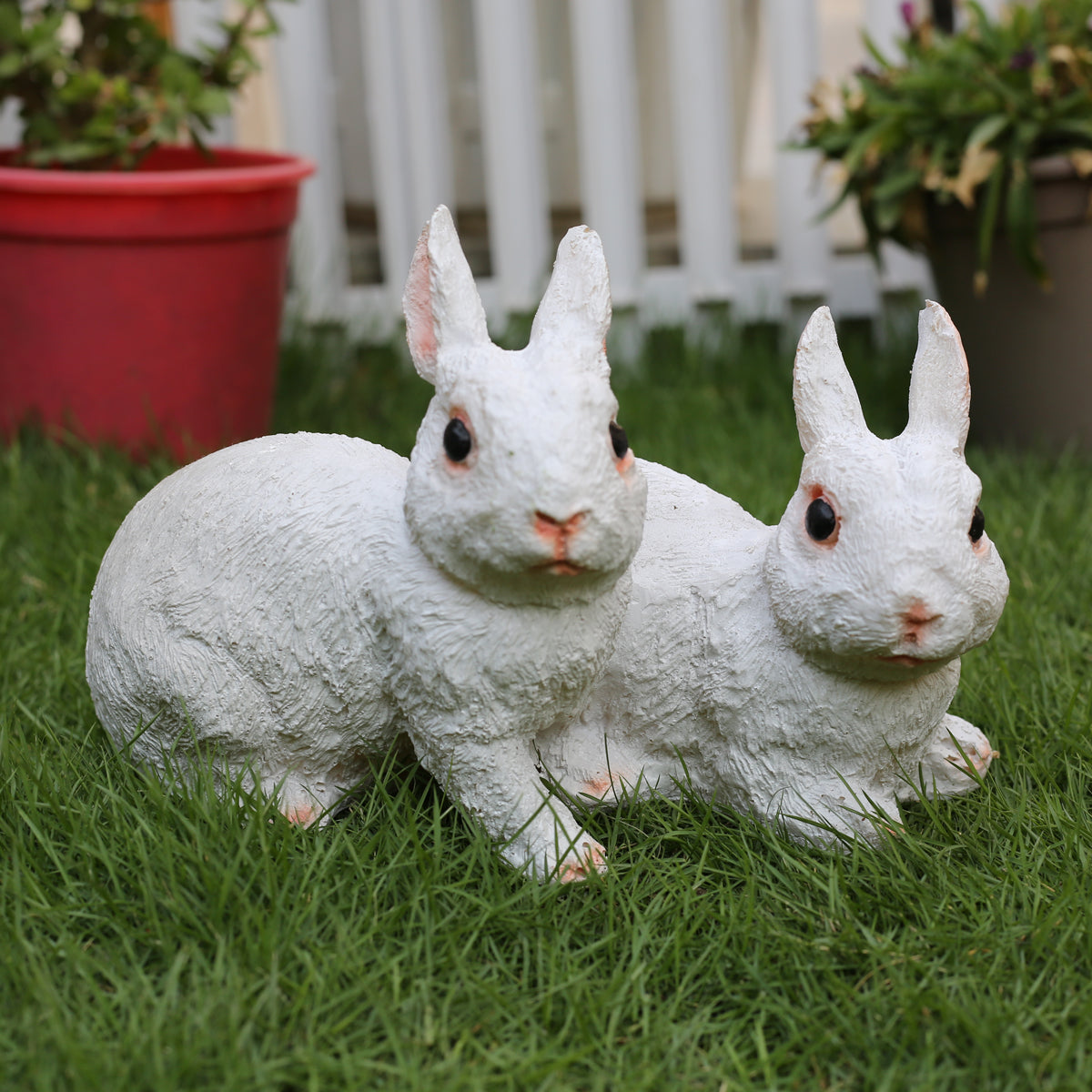 Our Green Window Blend Pair of Rabbit for Home and Garden Decoration