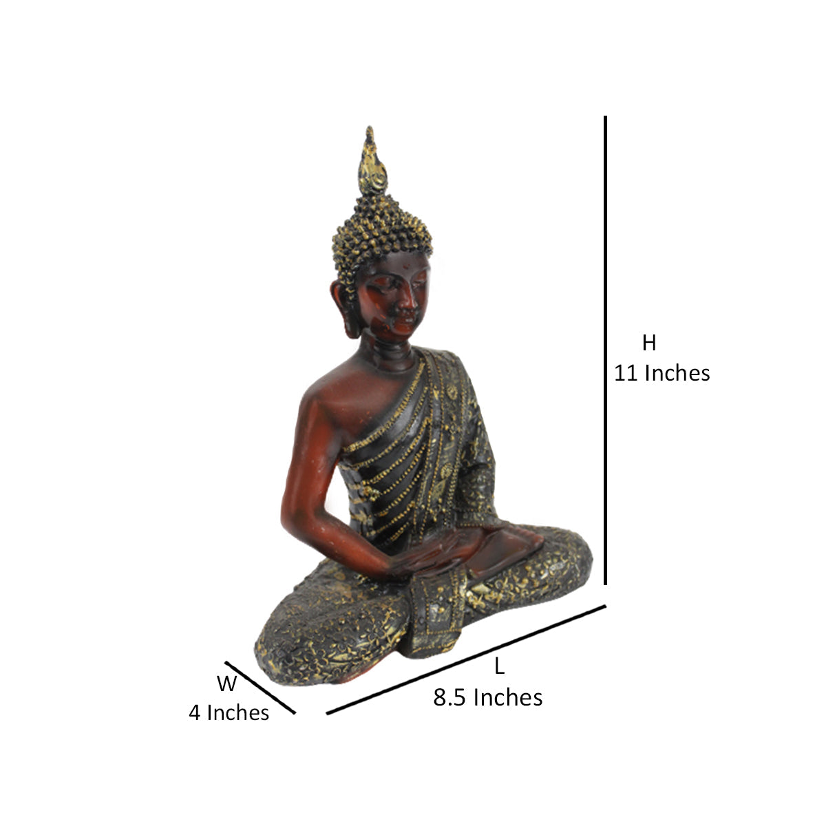 Wonderland  Polyresin Sitting Buddha Idol Statue Showpiece for Home Decor Decoration Gift Gifting