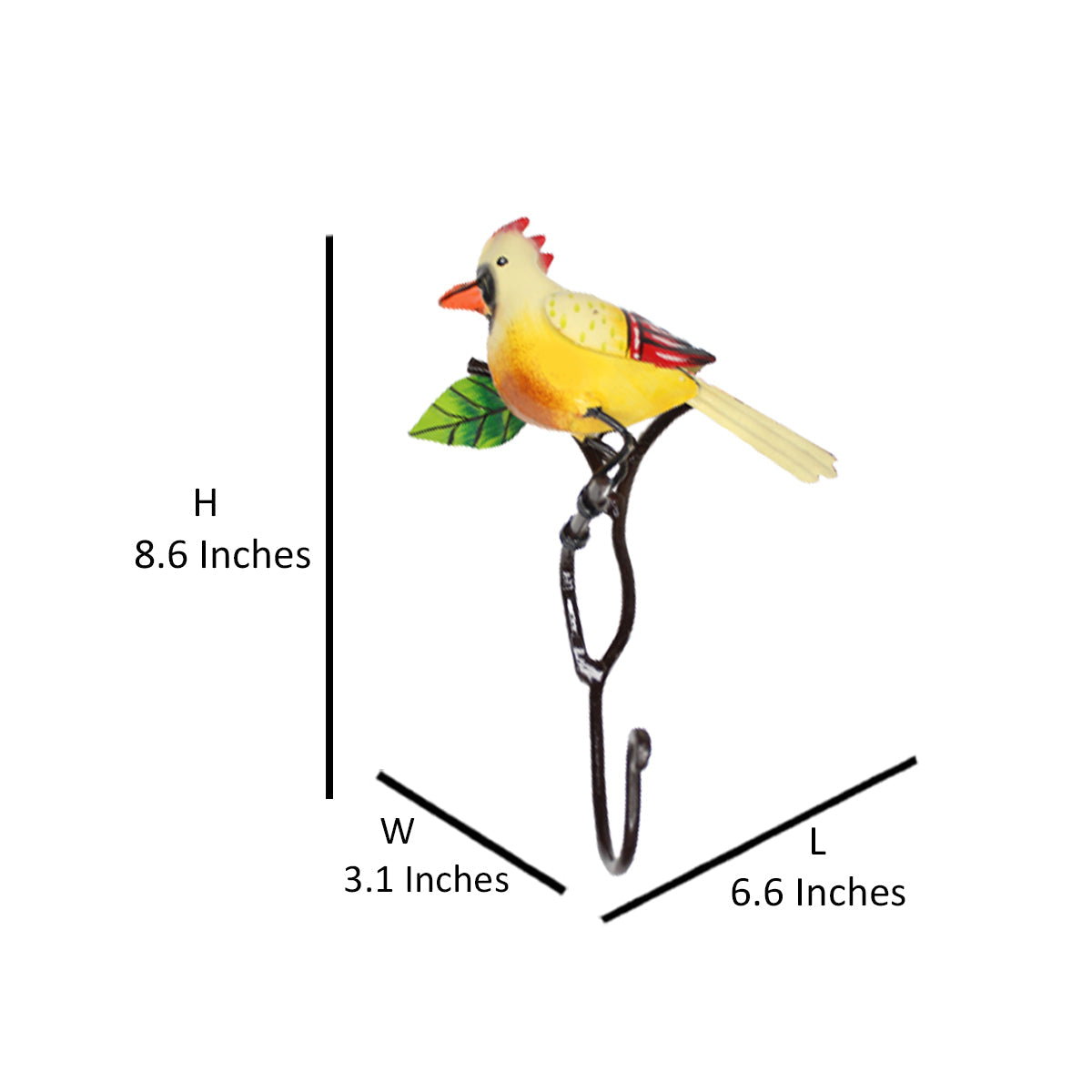 Beige Cardinal Bird Hook/Hanger For Home Decoration