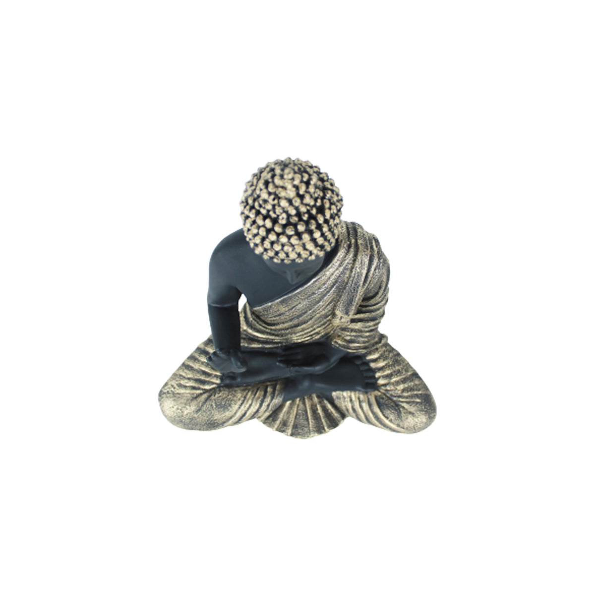 14 inches Buddha Statue for Home Decoration (Black & Golden)