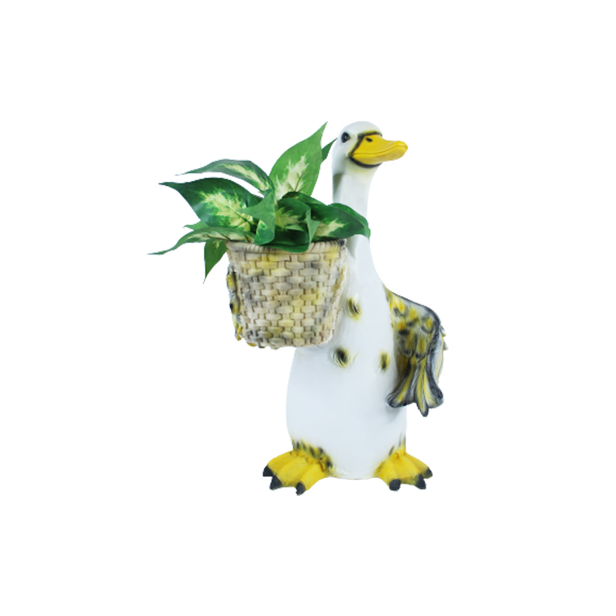 Duck Holding Basket Planter for Garden Decoration