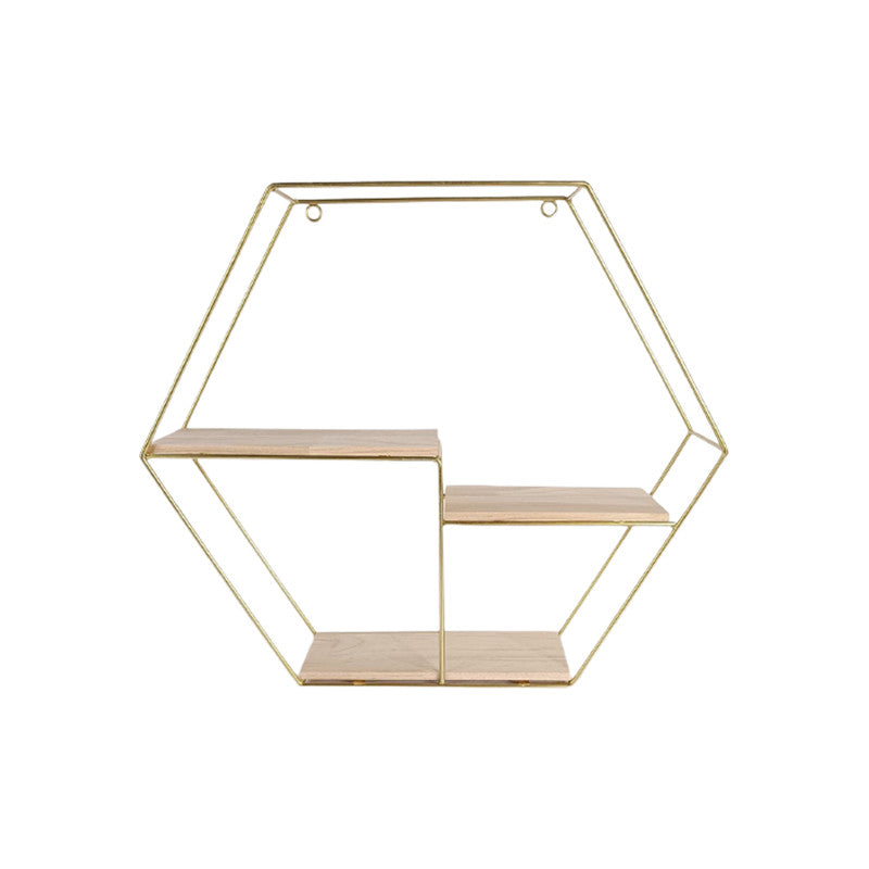 Octagon shape three level Wall shelf