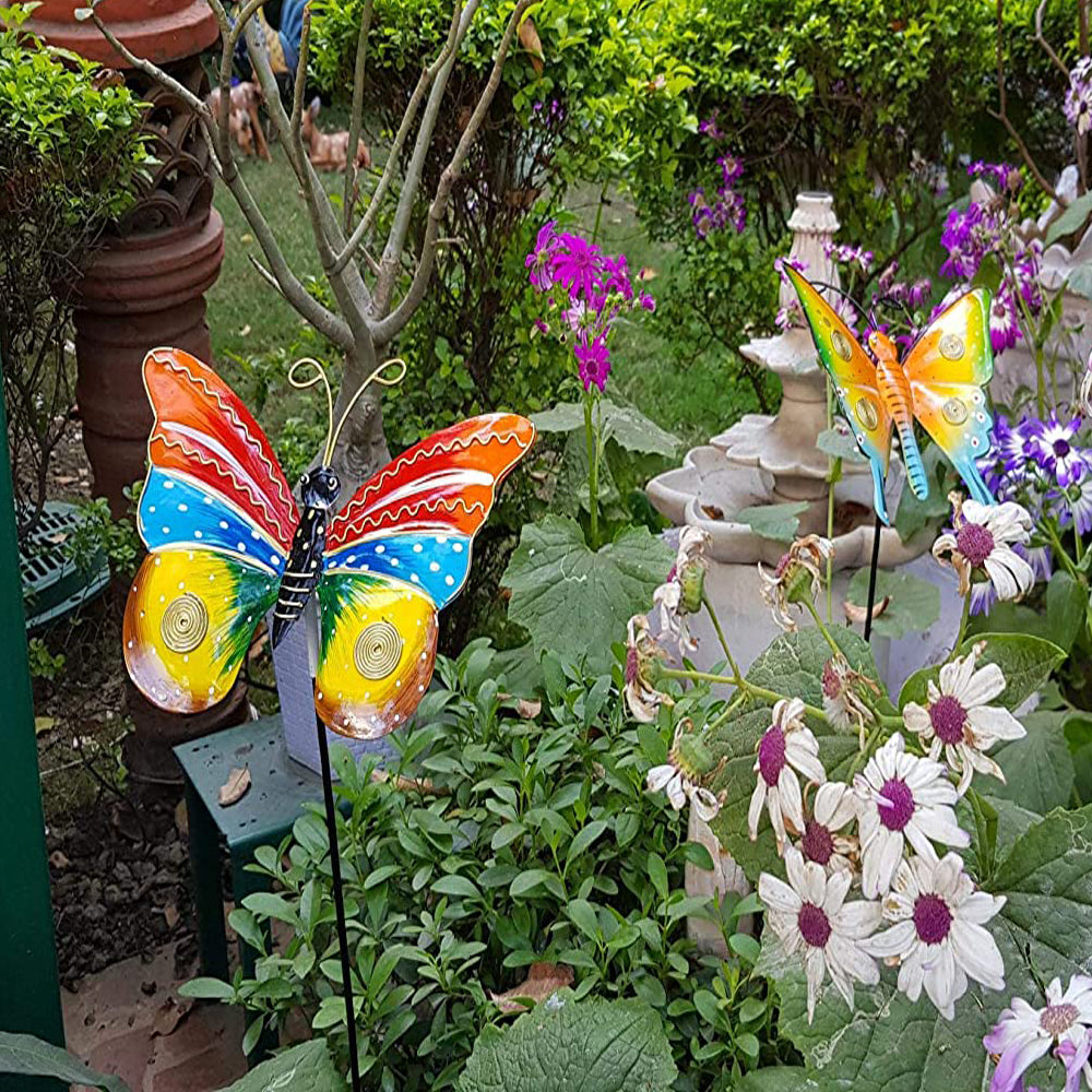 Butterfly Metal Stick for Garden Decoration (Red)