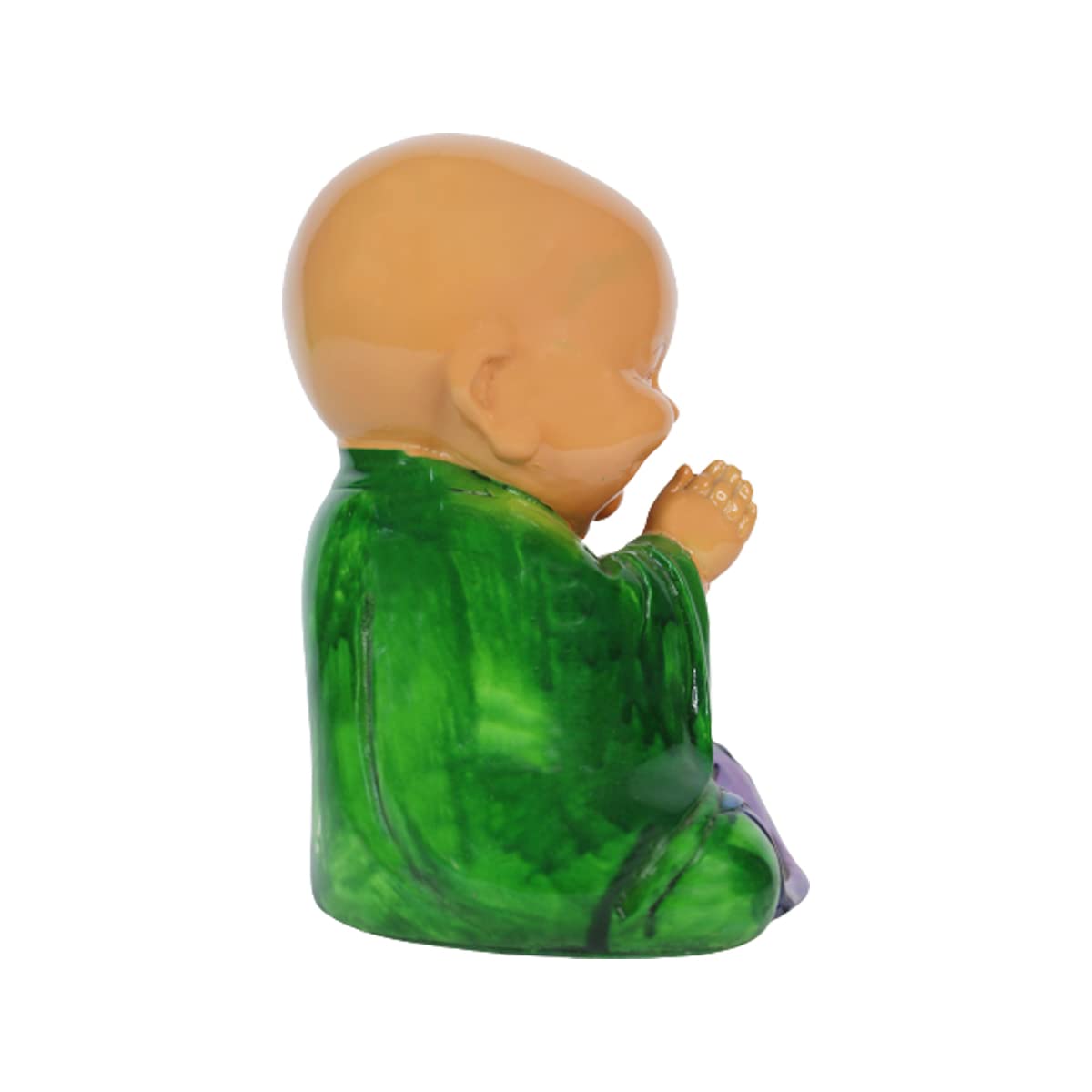 Sitting Monk Statue Home and Balcony Decoration (Green)