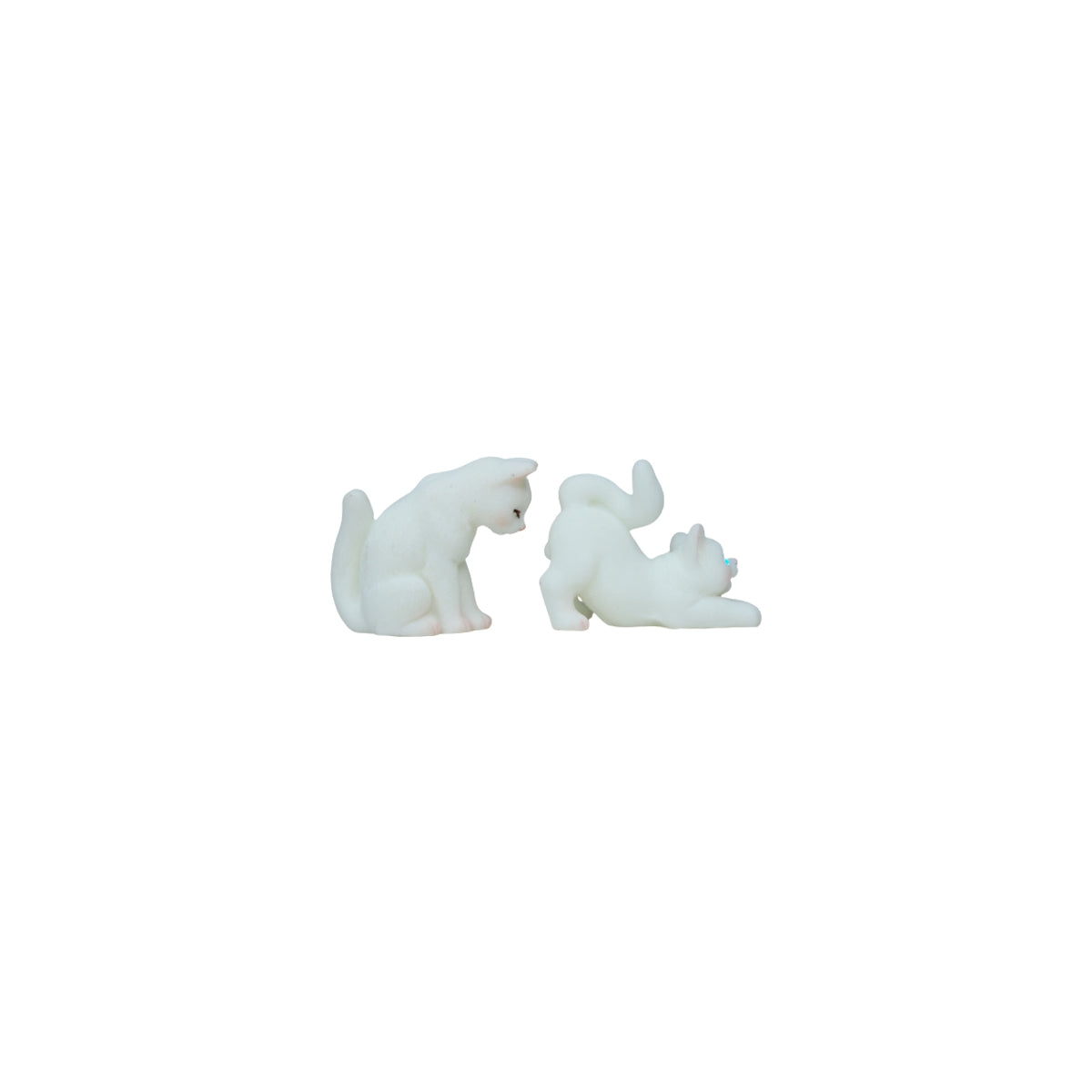 Miniature Toys : (Set of 4) White kitty for Fairy Garden Accessories