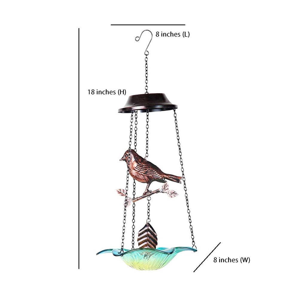 (Set of 2) Hanging Bronze Metal Bird Chime